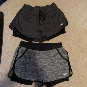 2 pairs of exercise shorts.